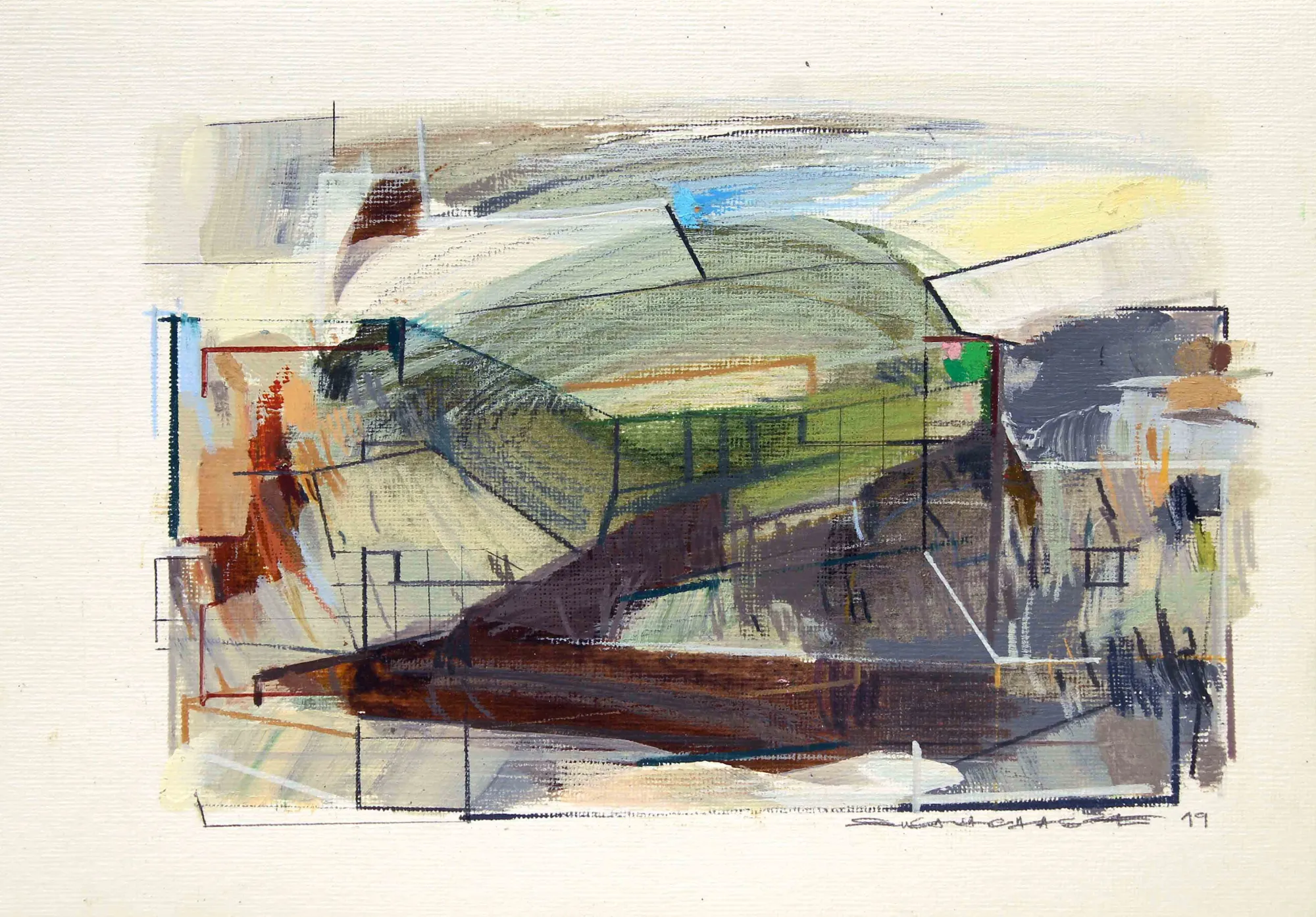 Analog-digital #08, Susana Chasse, 2019, Mixed media on paper mounted on canvas