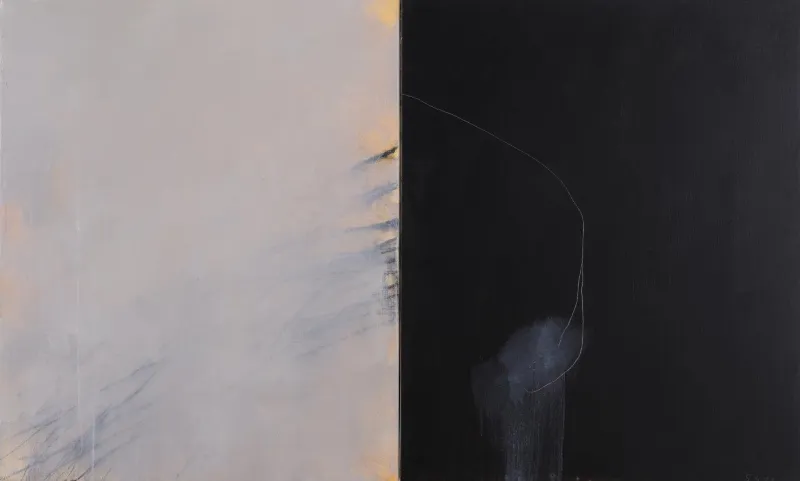 Last Moon (Díptico), Steven Seinberg, 2023, Mixed media with oil on canvas