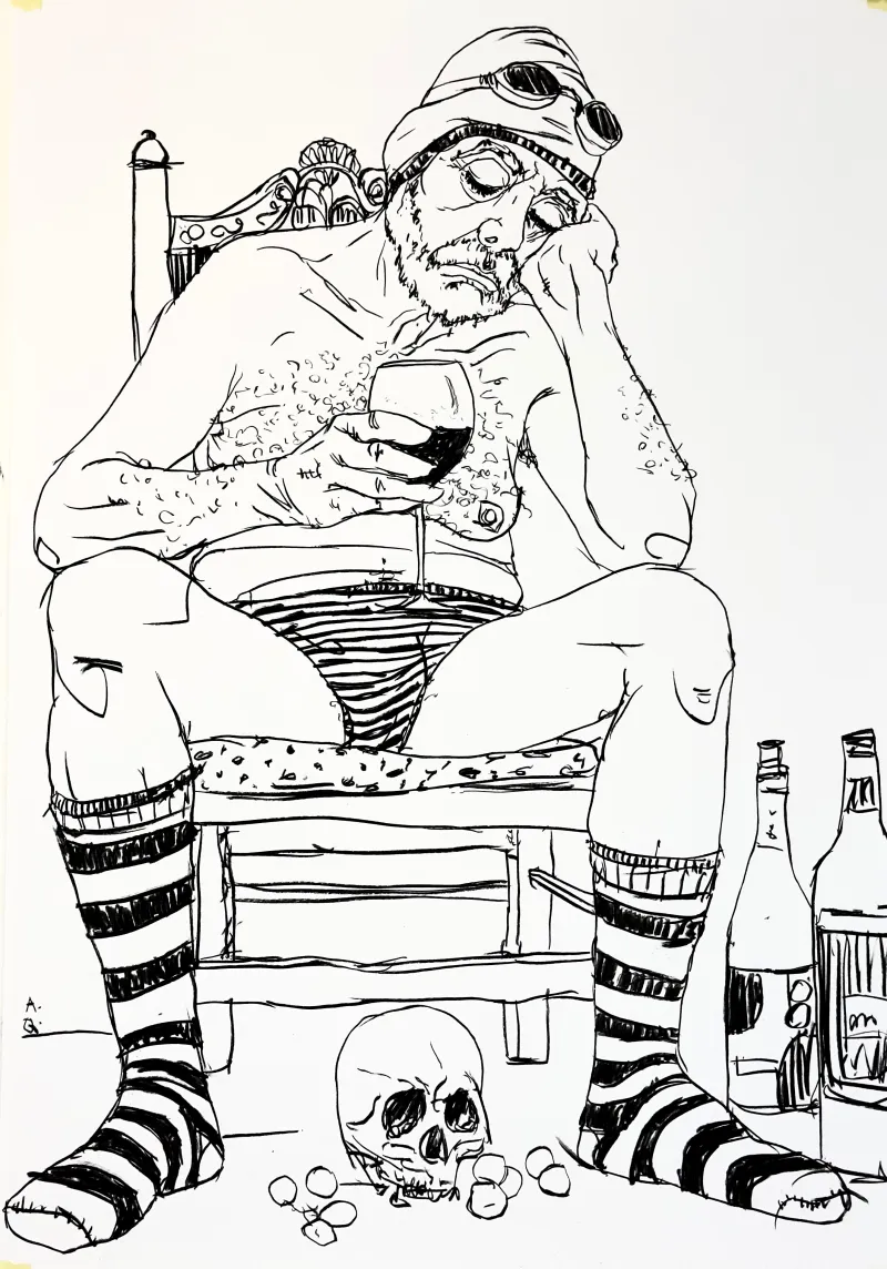 Untitled (P119-07), Amaro della Quercia, 2025, Charcoal on paper