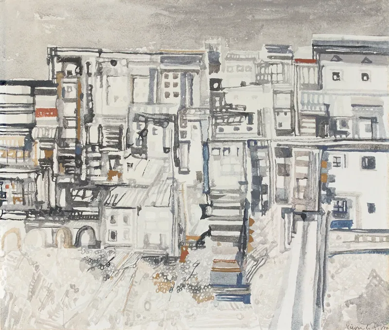 Portrait d'une Ville, Vieira da Silva, 1957, Guache sobre papel