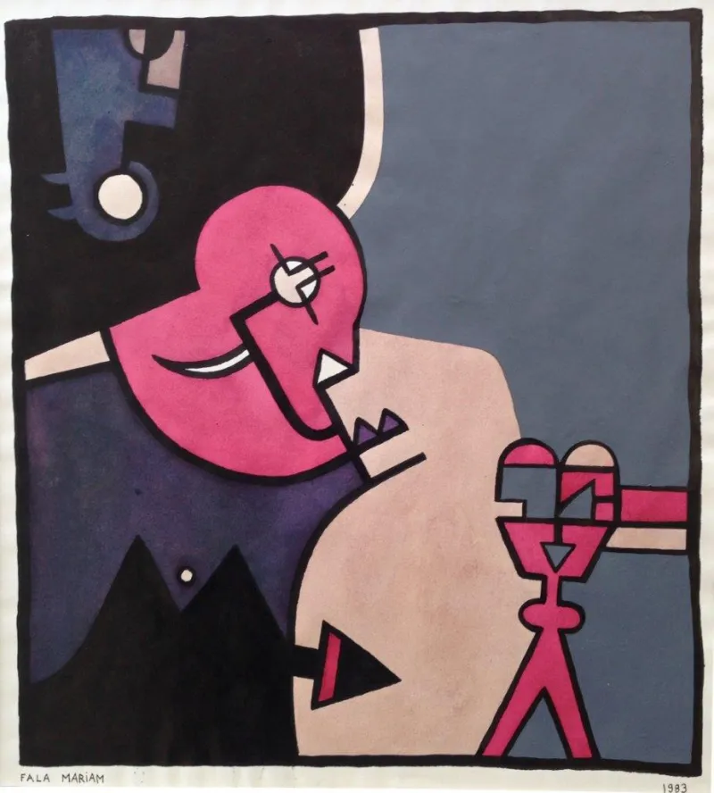 Untitled 3, Fala Mariam, 1983, Gouache on paper