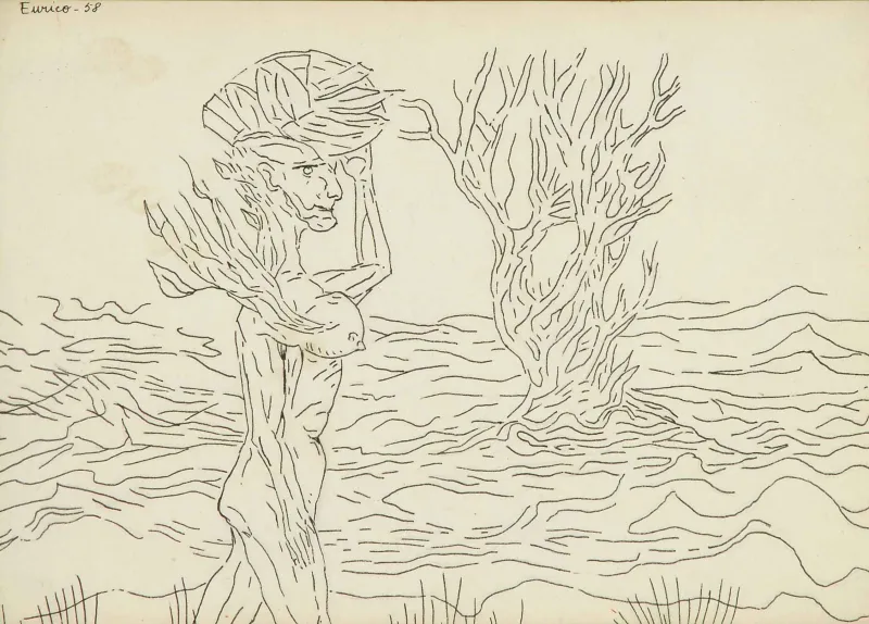 Untitled (Carrejona), Eurico Gonçalves, 1958, India ink on paper
