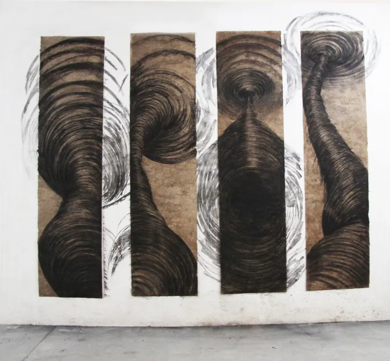 Untitled (182-15), Mar Solís, 2016, Drawing on amate paper