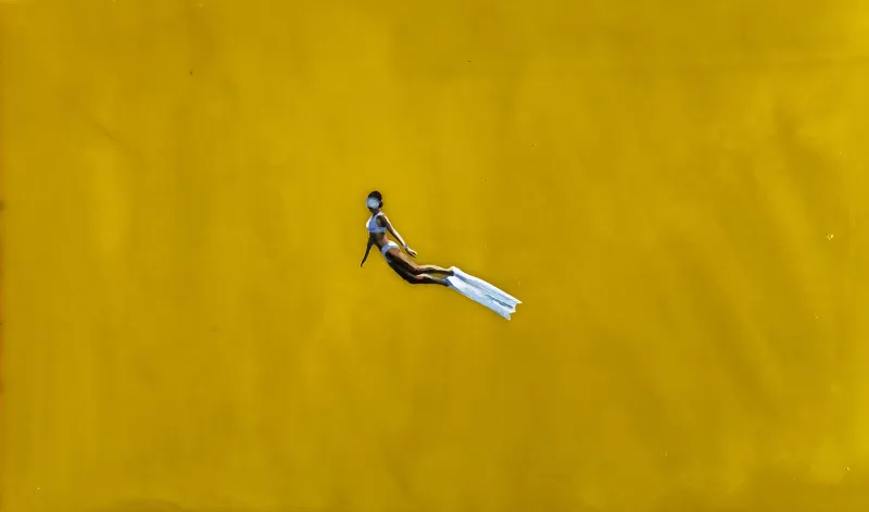Little yellow II, Jorge Hernández, 2024, Mixed media on wood