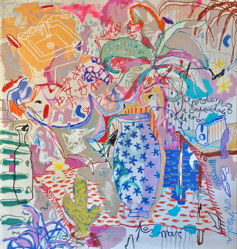 Contemporary Cocktail, Ana Malta, 2022, Mixed media on canvas