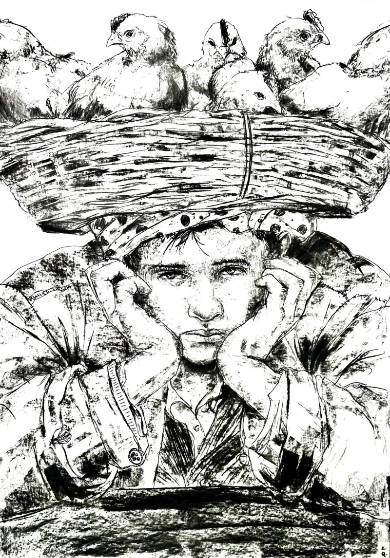 Untitled (281-26), Amaro della Quercia, 2025, Charcoal on paper