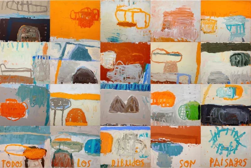 Todos los dibujos son paisages, José Augusto Castro, 2023, Mixed media on canvas