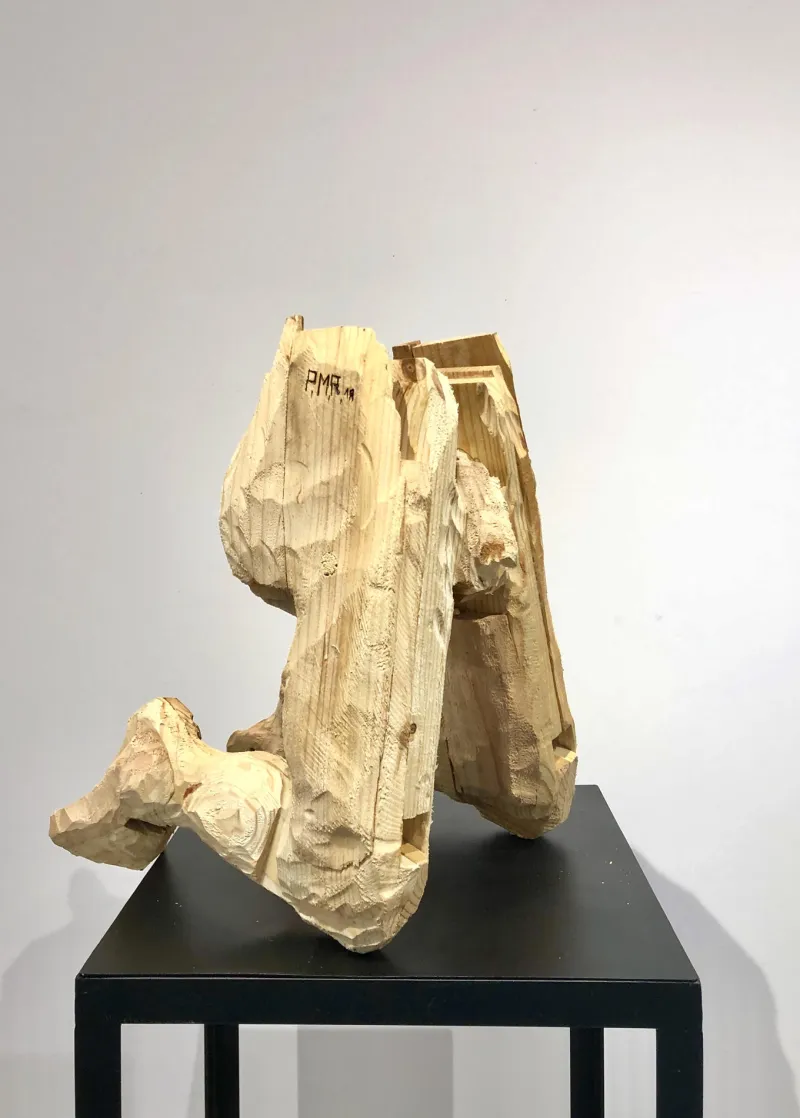 O Reconhecimento, Pedro Moreno Ramos, 2019, Pine wood sculpture