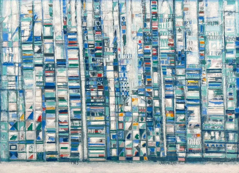 Les Rues Blanches, Manuel Cargaleiro, 1983, Óleo sobre tela