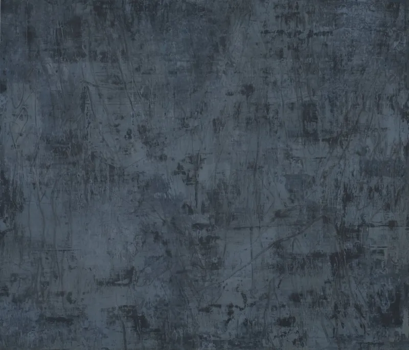 Territoire bleuté, Jean Pierre Porcher, 2016, Acrylic with graphite on paper
