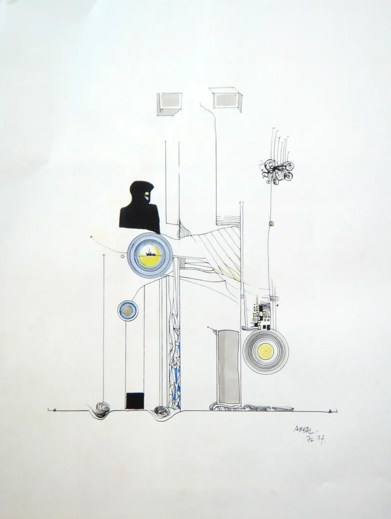Untitled (collector series), António Areal, 1976, India ink and gouache on paper