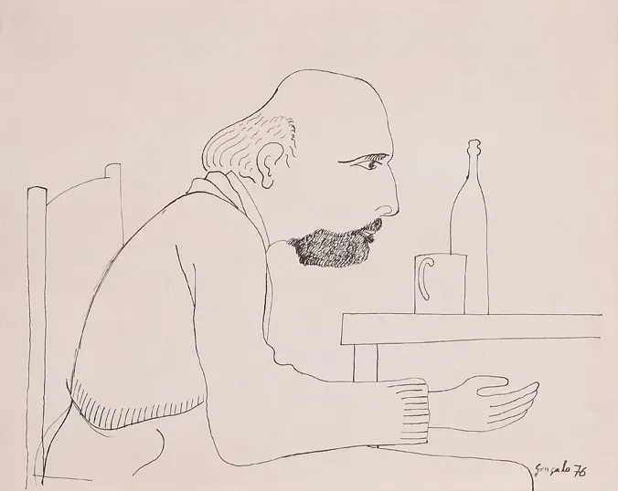 Retrato de Augusto Barros, Gonçalo Duarte, 1976, Drawing on paper