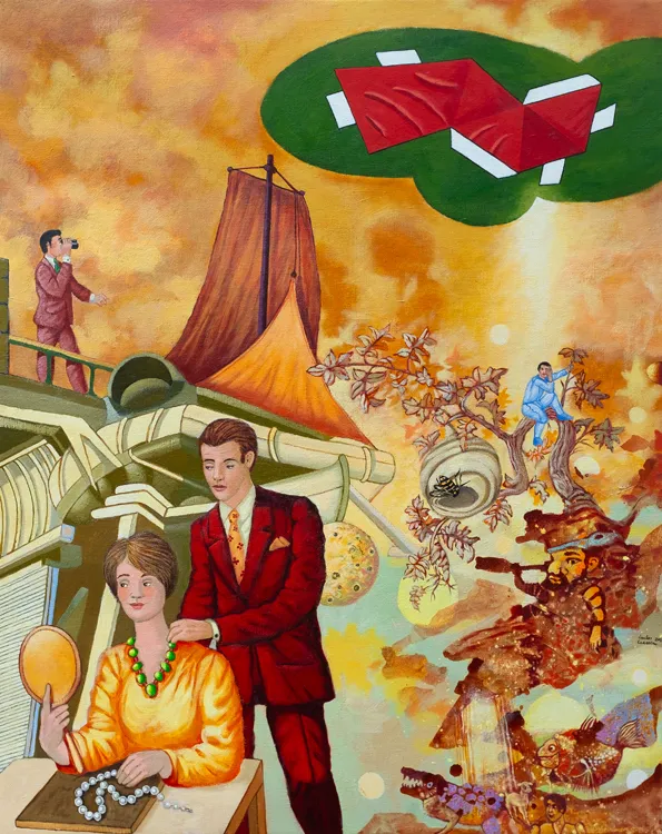 O colar que te dei, Carlos Carreiro, 2022, Acrylic on canvas